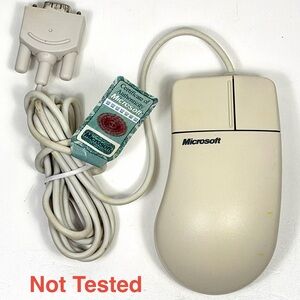 Vintage PC Serial Mouse 2.1A 12V 14mA W/ Microsoft Computers Authenticity Tag